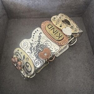 Inspirational Tri-Tone Mother Stretch‎ Bracelet Multicolor Crystal Bohemian Mom